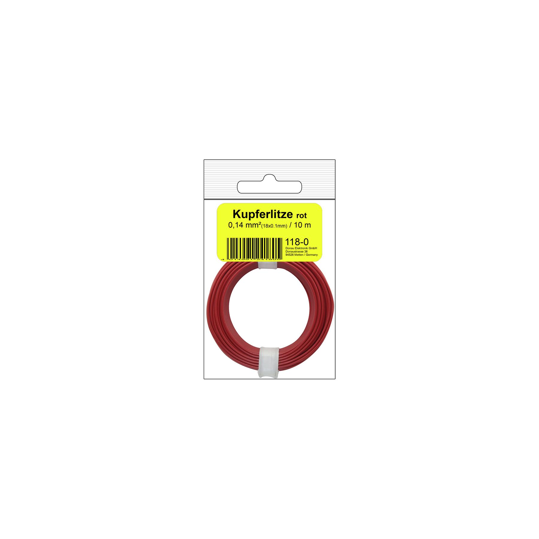 118-0SB - Kupferschalt Litze 0,14 mm² / 10 m / rot in SB Beutel