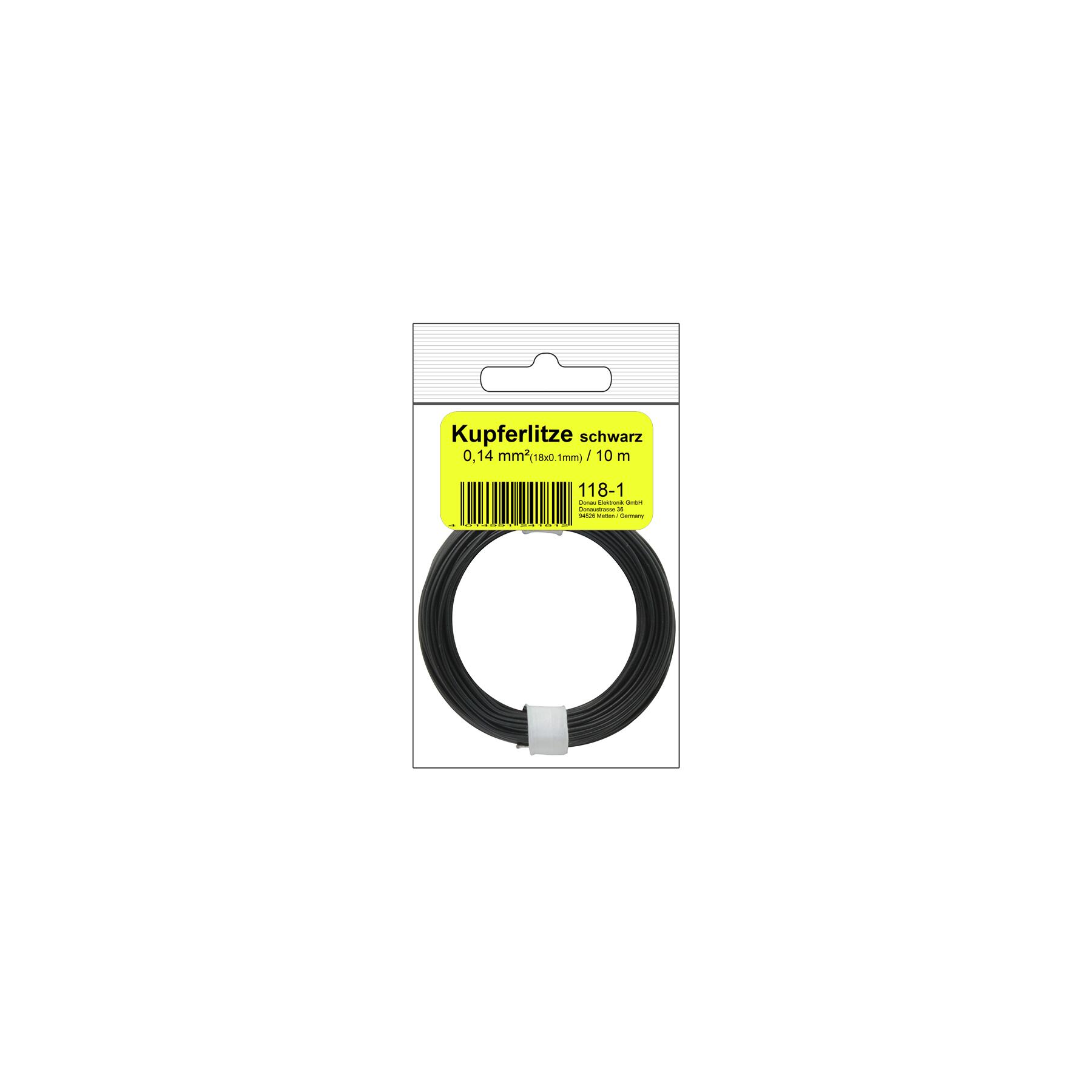 118-1SB - Kupferschalt Litze 0,14 mm² / 10 m / schwarz in SB Beutel