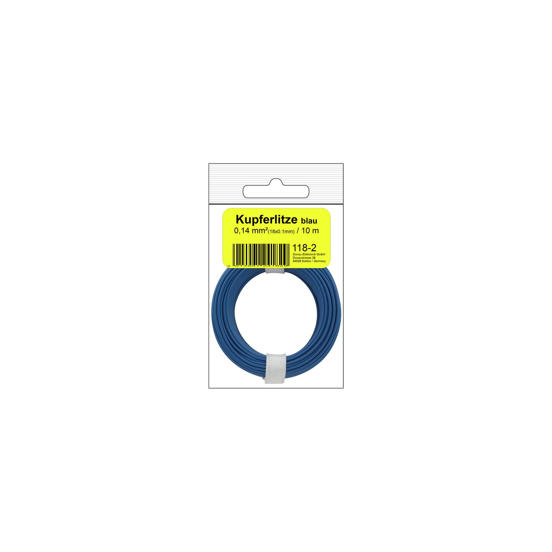 118-2SB - Kupferschalt Litze 0,14 mm² / 10 m / blau in SB Beutel