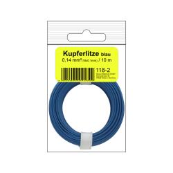 118-2SB - Kupferschalt Litze 0,14 mm² / 10 m / blau...