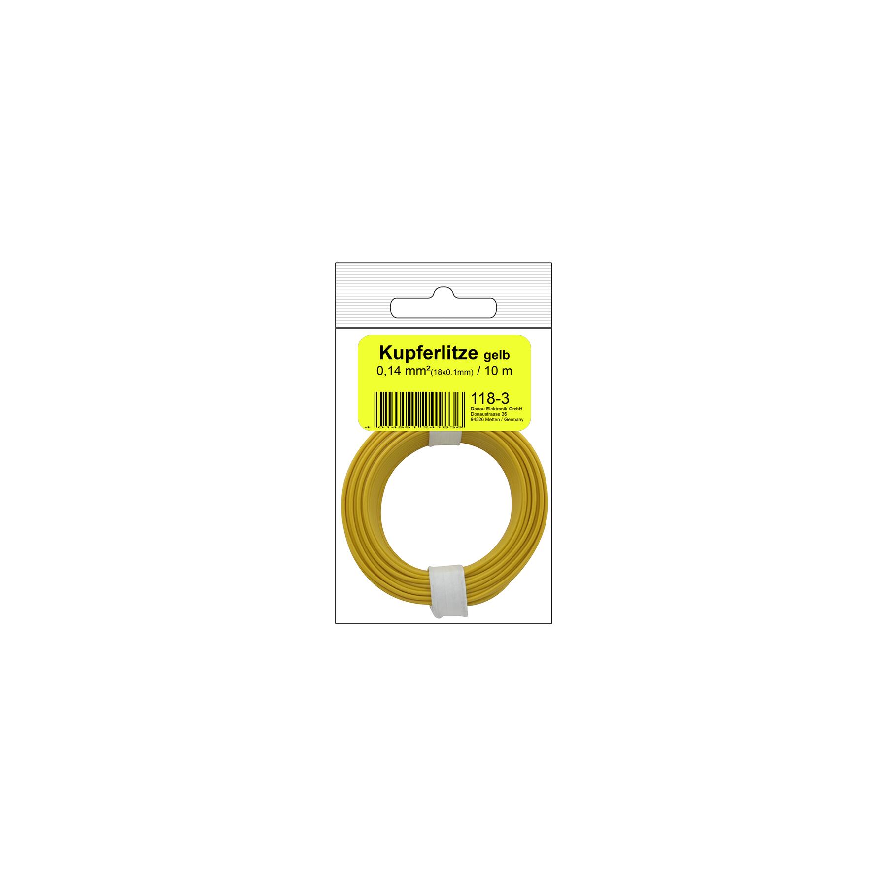 118-3SB - Kupferschalt Litze 0,14 mm² / 10 m / gelb in SB Beutel