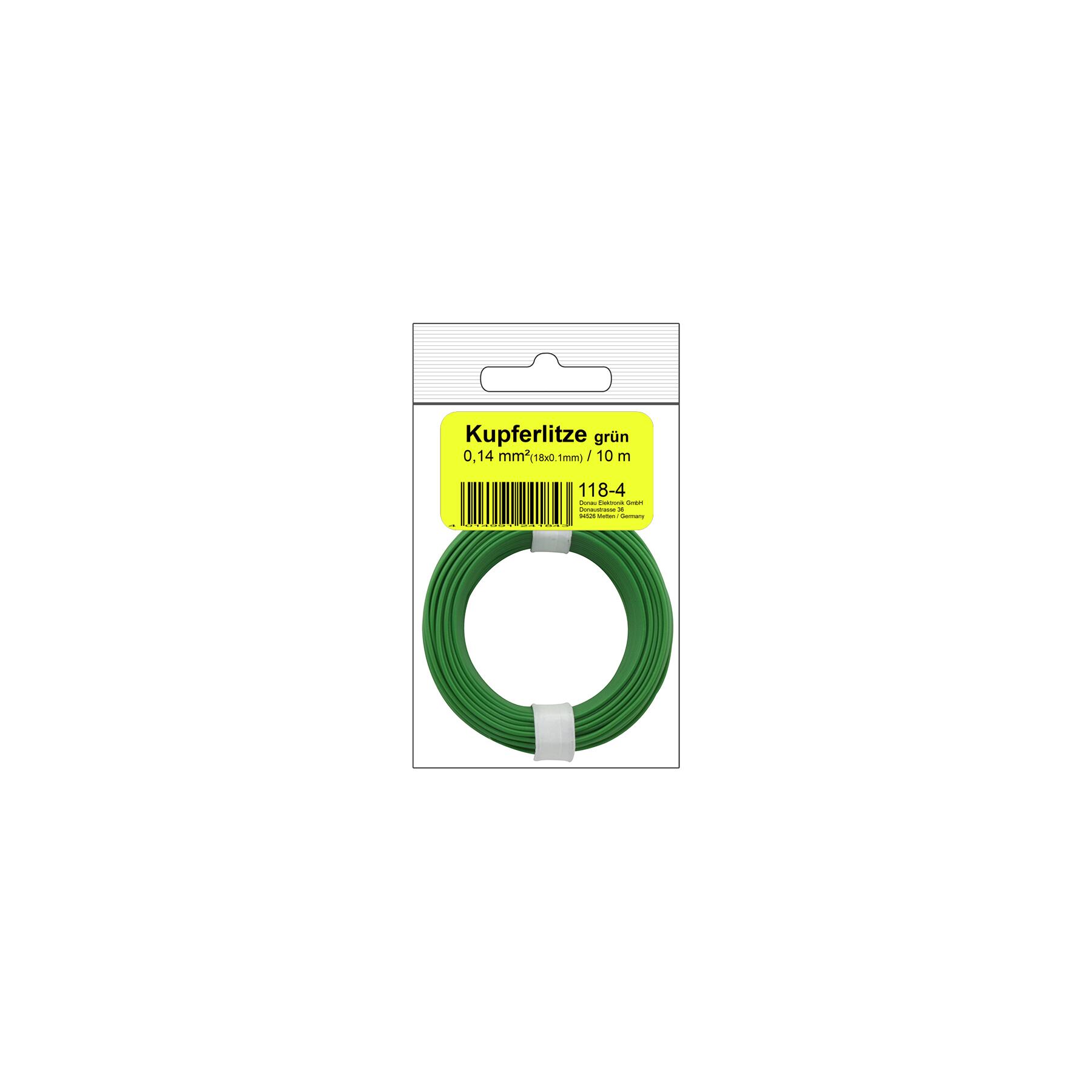 118-4SB - Kupferschalt Litze 0,14 mm² / 10 m / grün in SB Beutel