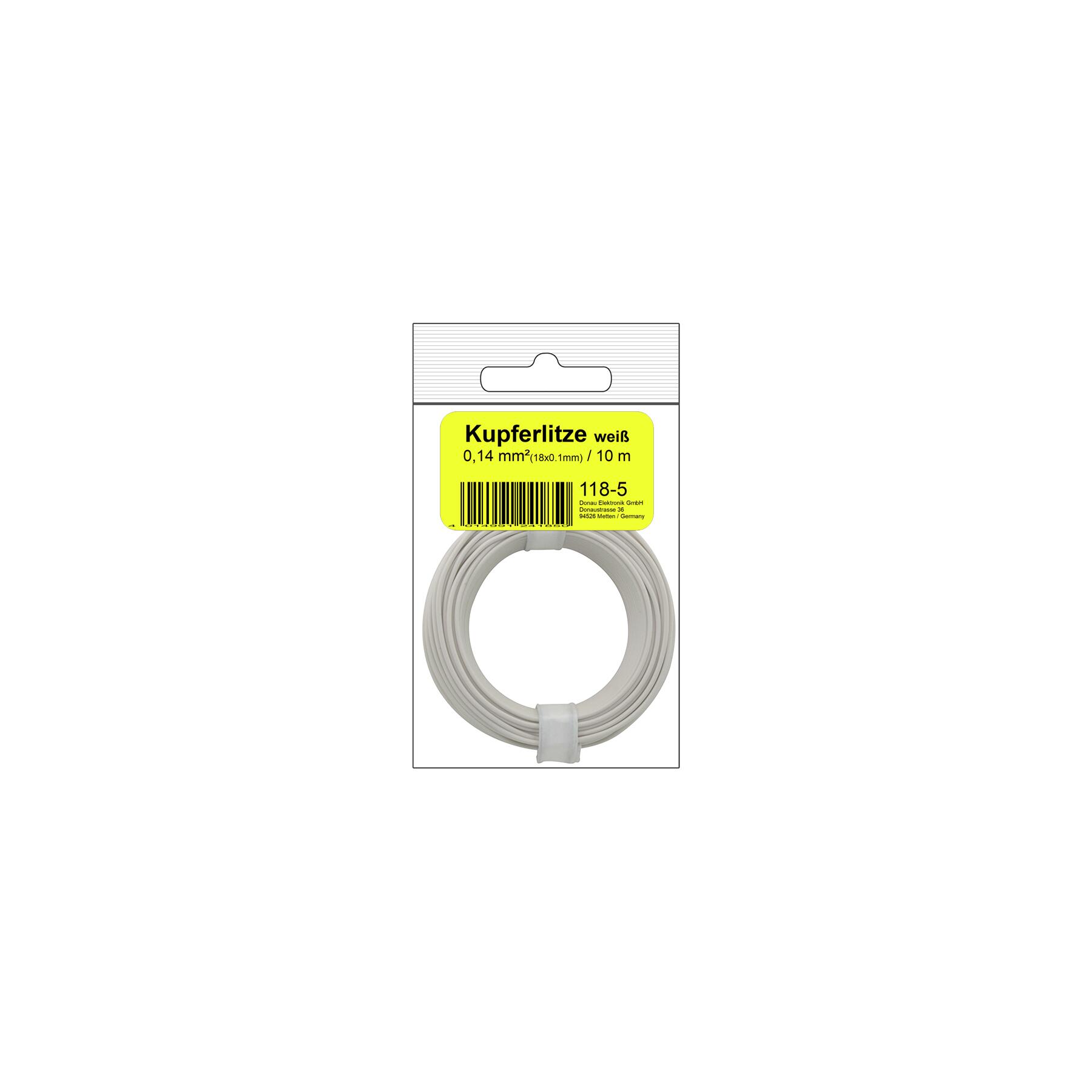 118-5SB - Kupferschalt Litze 0,14 mm² / 10 m / weiß in SB Beutel