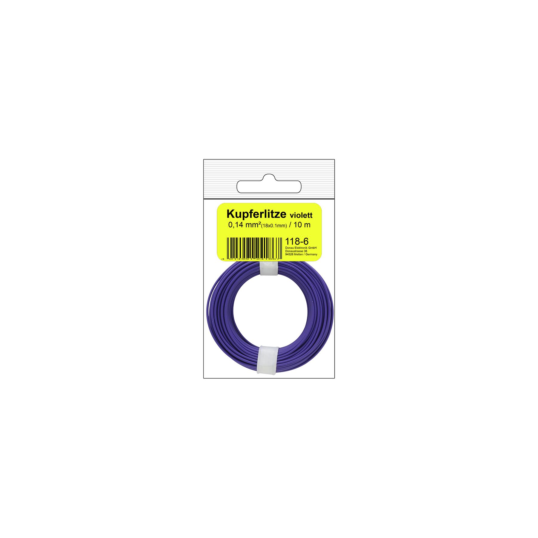 118-6SB - Kupferschalt Litze 0,14 mm² / 10 m / violett in SB Beutel