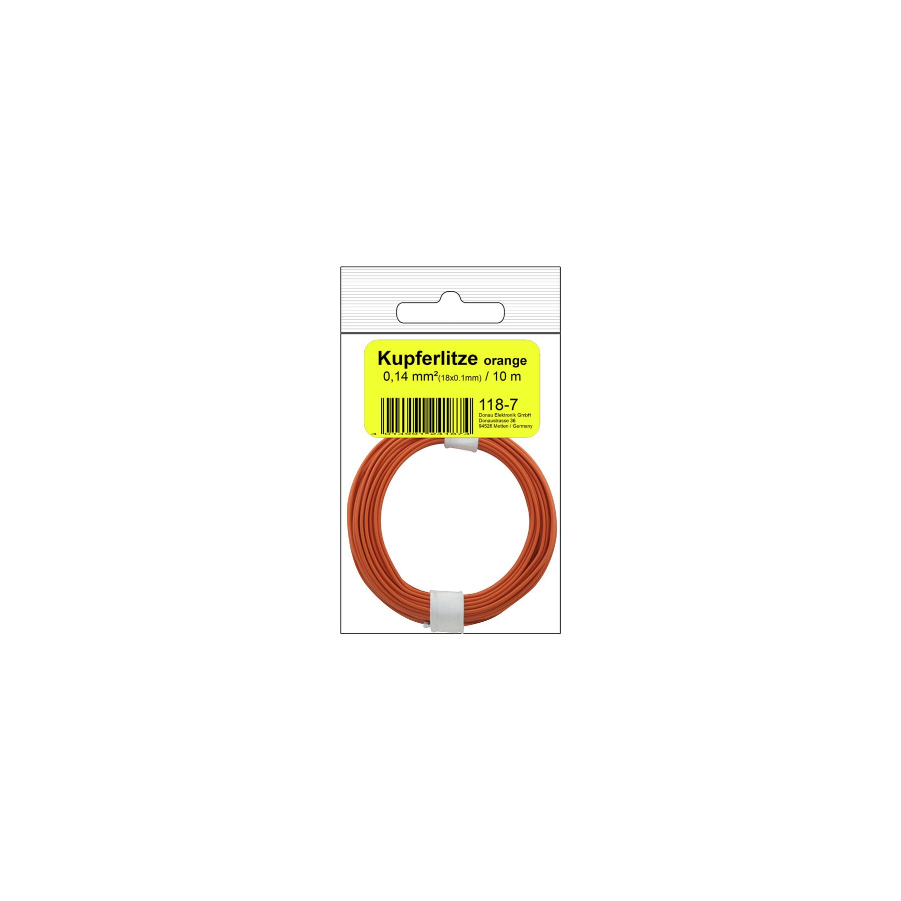 118-7SB - Kupferschalt Litze 0,14 mm² / 10 m / orange in SB Beutel