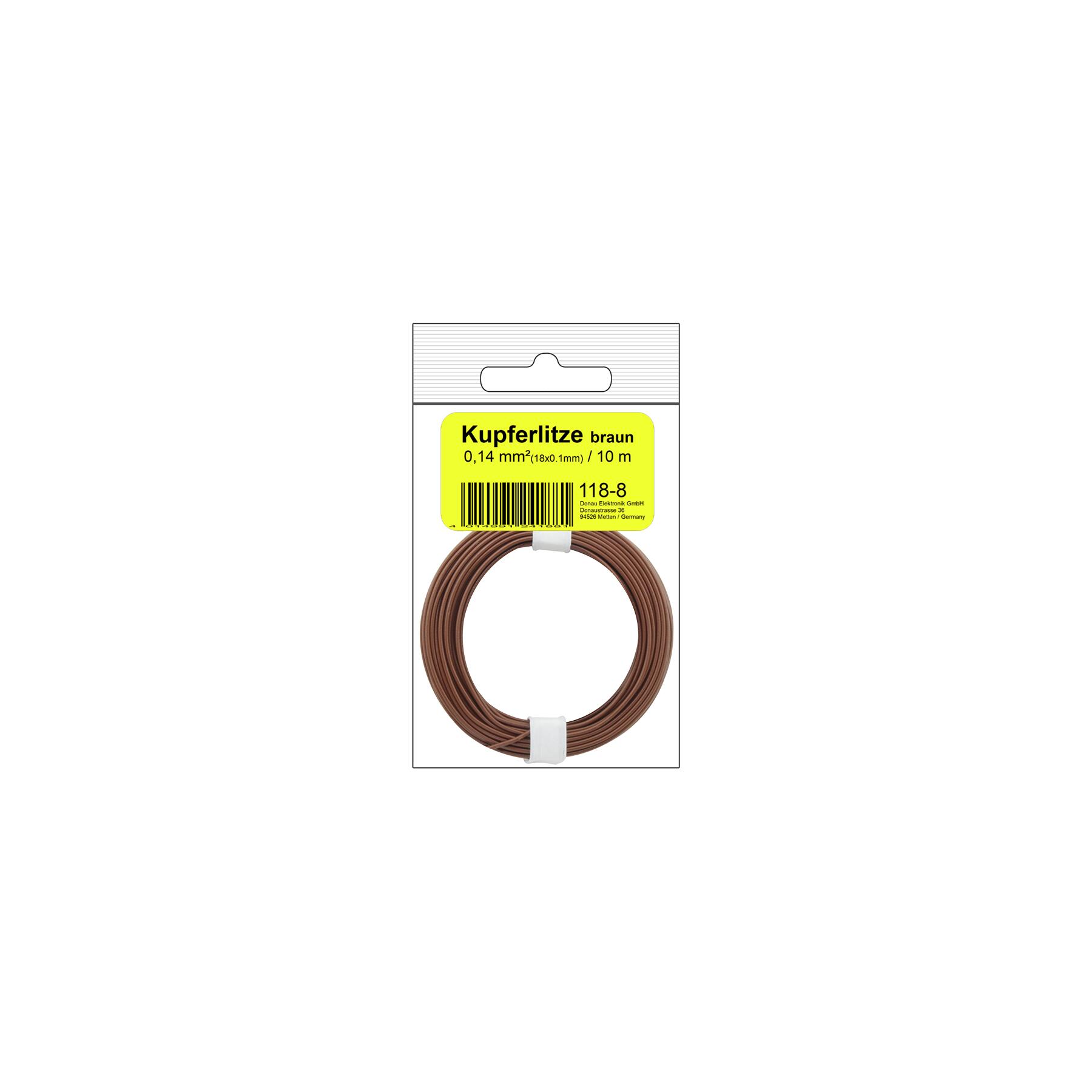 118-8SB - Kupferschalt Litze 0,14 mm² / 10 m / braun in SB Beutel
