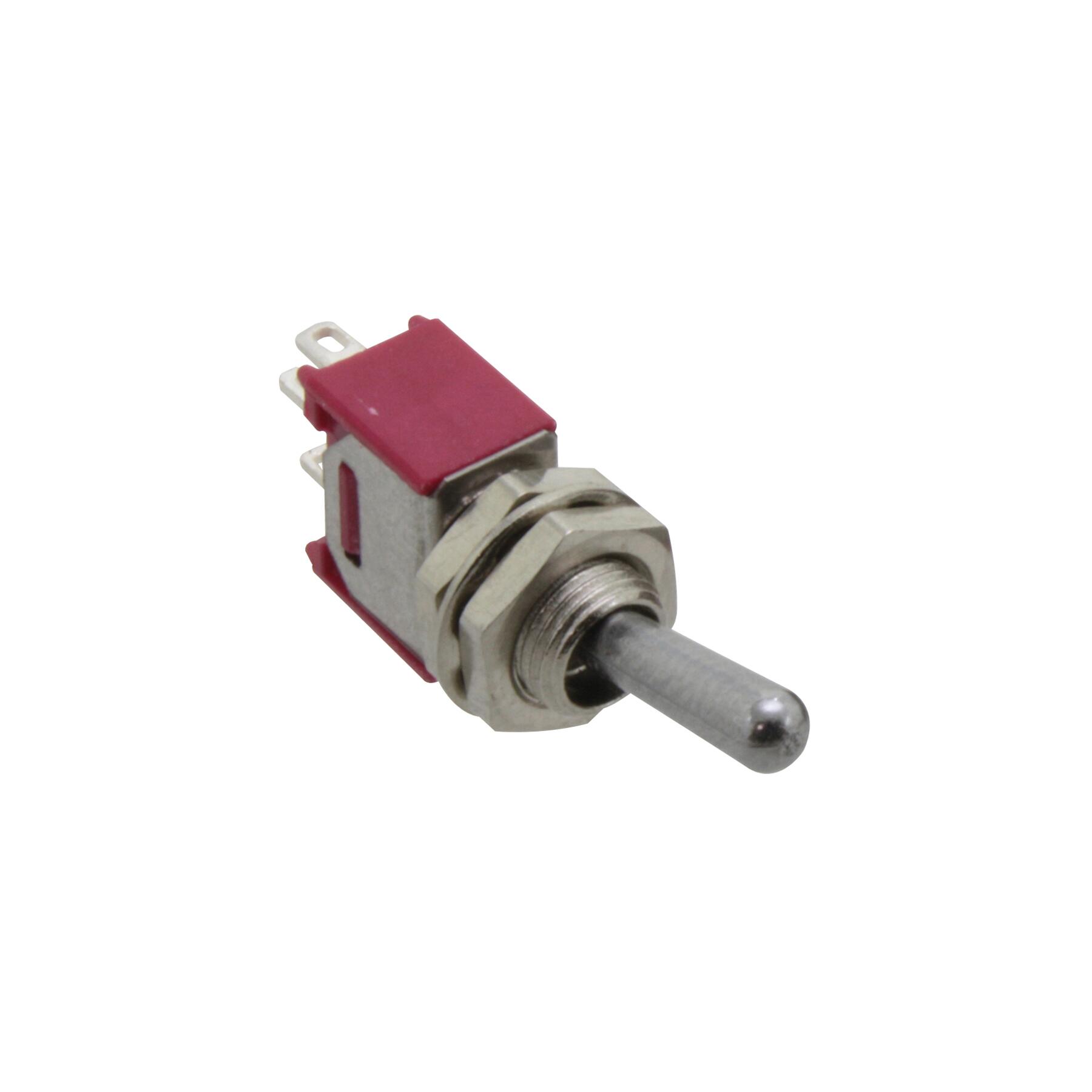 SKS241C - Miniatur Kippschalter, 1-pol., Umschalter mit Mittelstellung beidseitig rastend, ON-OFF-ON