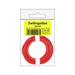 218-00SB - Zwillingslitze 0,14 mm² / 5 m rot-rot in SB