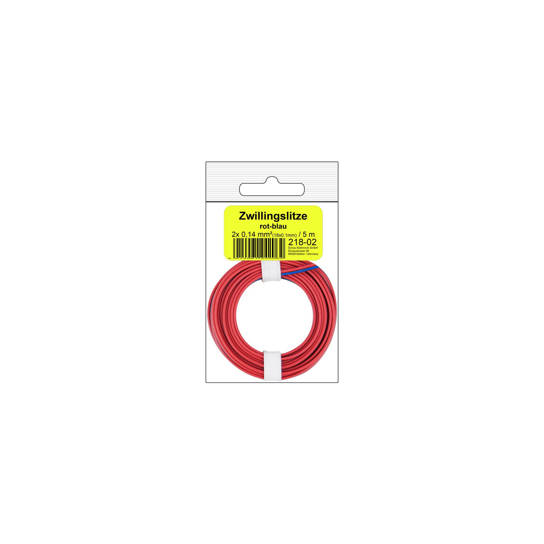 218-08SB - Zwillingslitze 0,14 mm² / 5 m rot-blau in SB