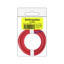 218-08SB - Zwillingslitze 0,14 mm² / 5 m rot-blau in SB