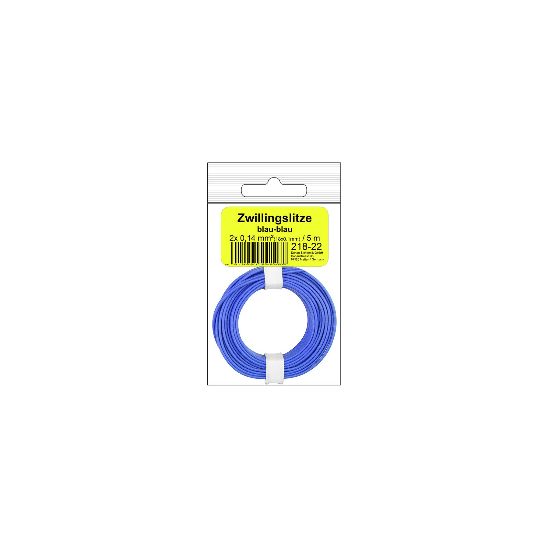 218-22SB - Zwillingslitze 0,14 mm² / 5 m blau-blau in SB