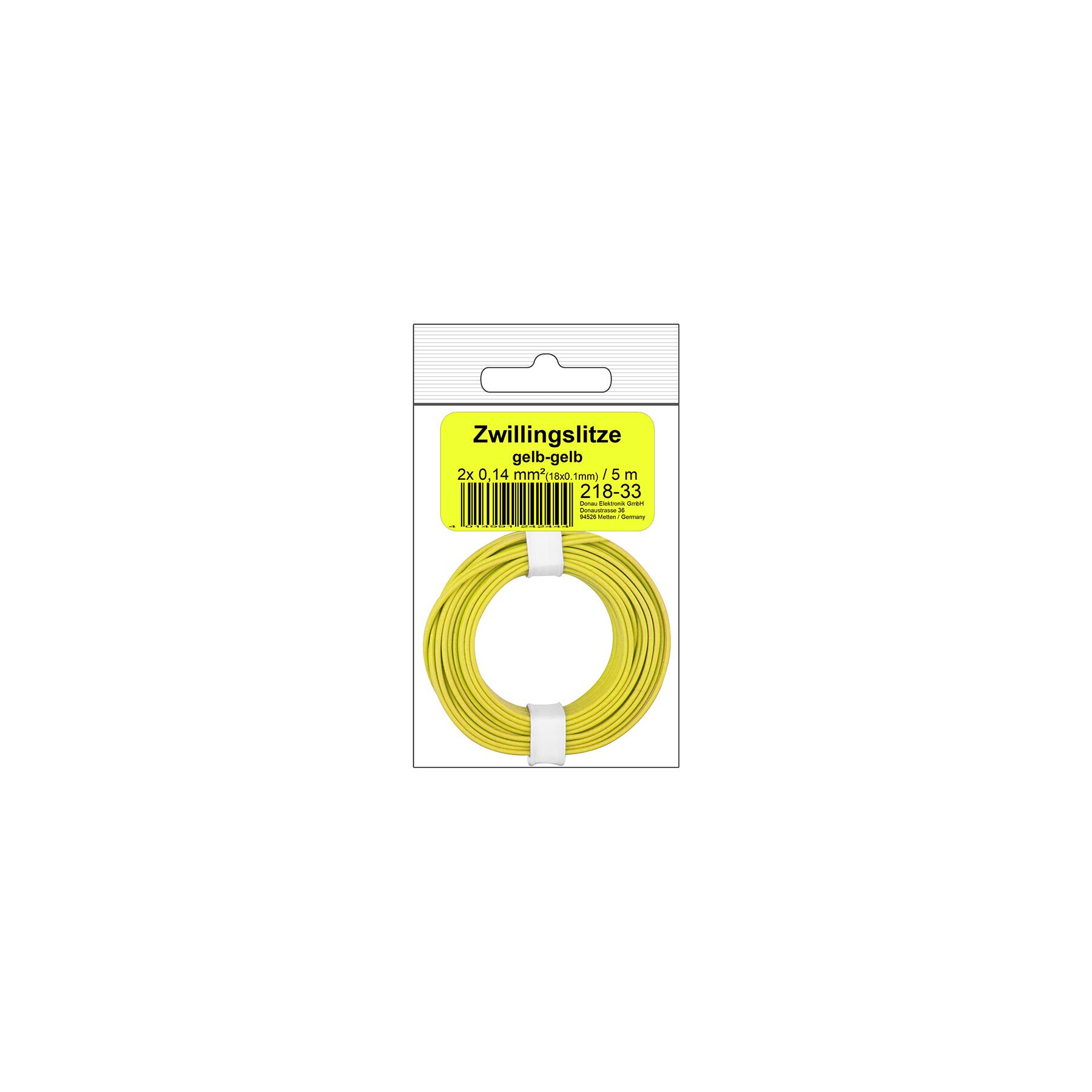 218-33SB - Zwillingslitze 0,14 mm² / 5 m gelb-gelb in SB