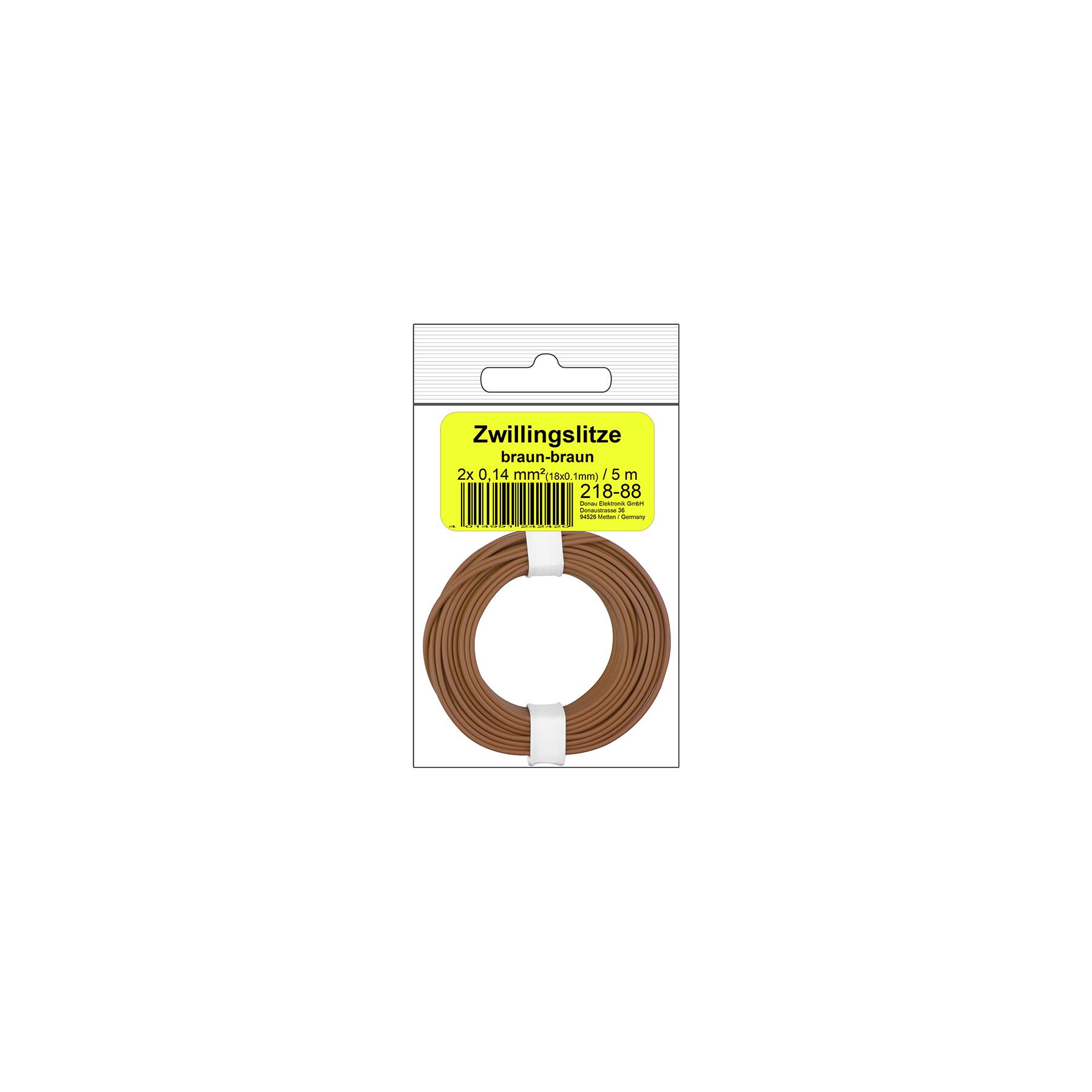 218-88SB - Zwillingslitze 0,14 mm² / 5 m braun-braun in SB