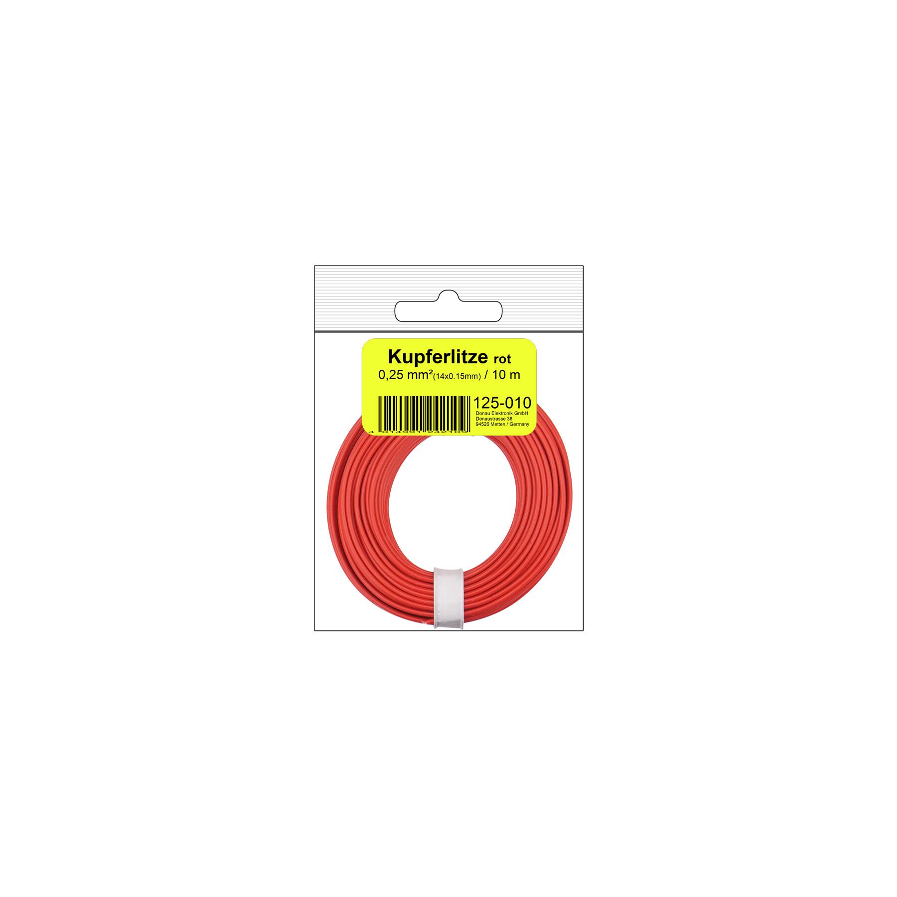 125-010SB - Kupferschalt Litze 0,25 mm² / 10 m / rot in SB Beutel