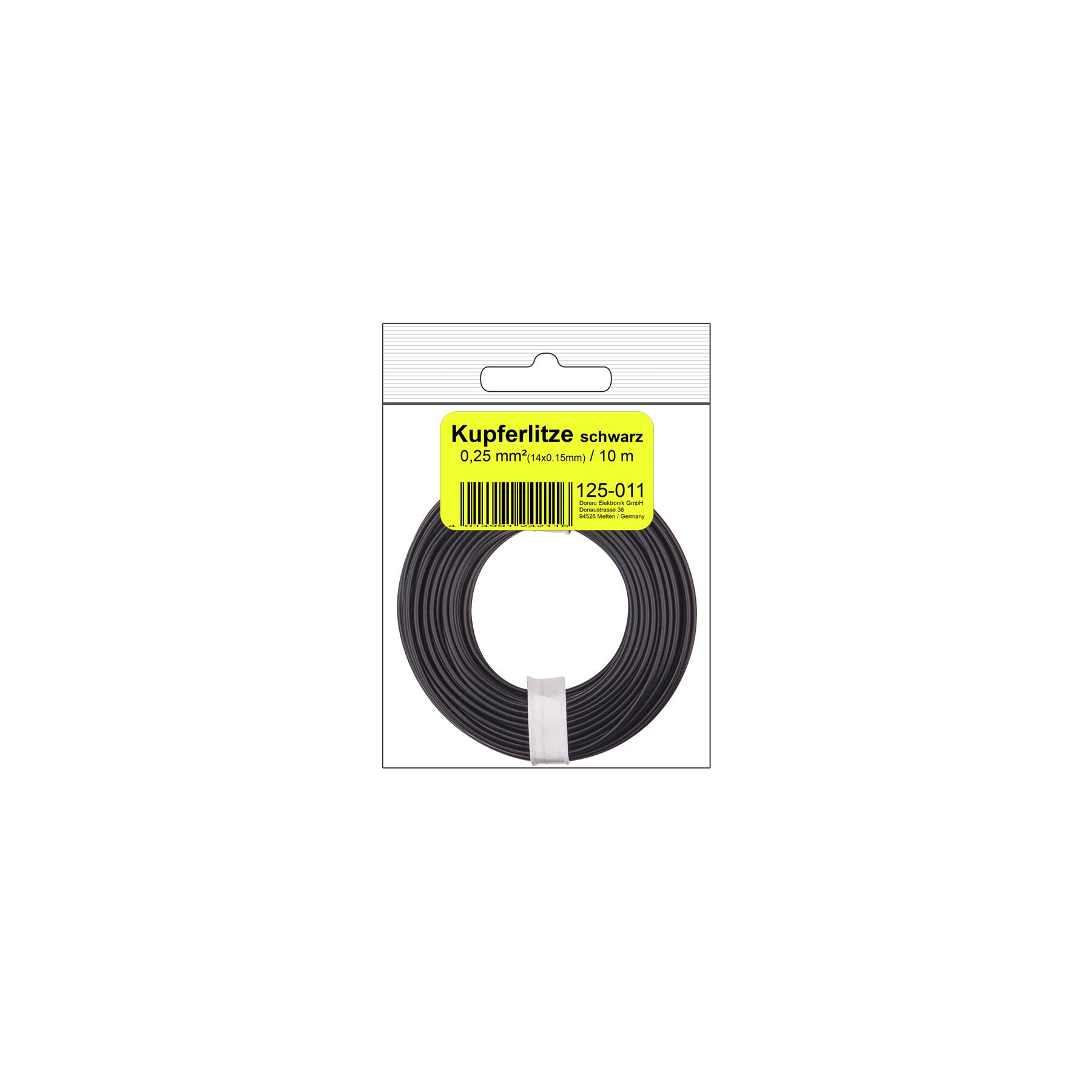 125-011SB - Kupferschalt Litze 0,25 mm² / 10 m / schwarz in SB Beutel