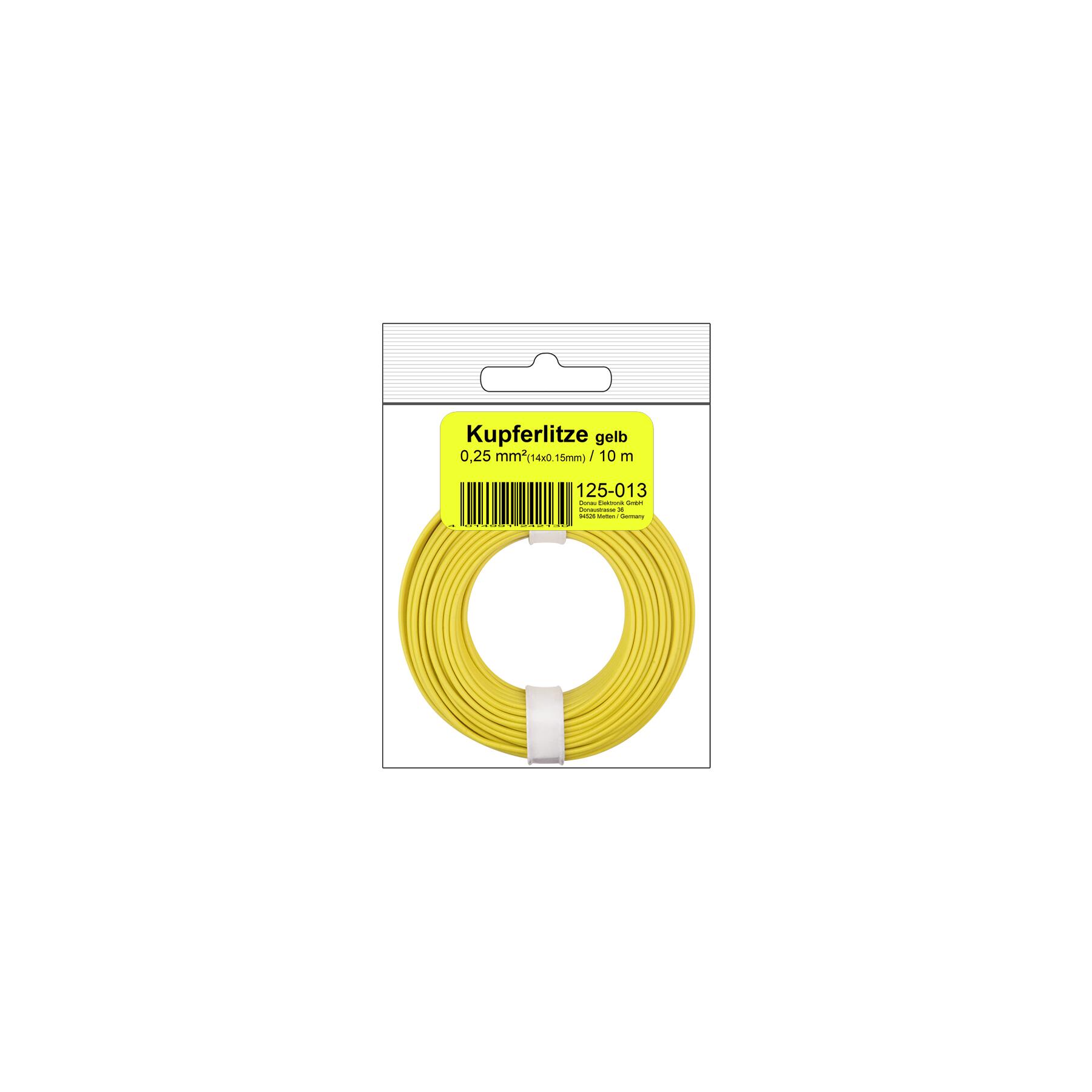 125-013SB - Kupferschalt Litze 0,25 mm² / 10 m / gelb in SB Beutel