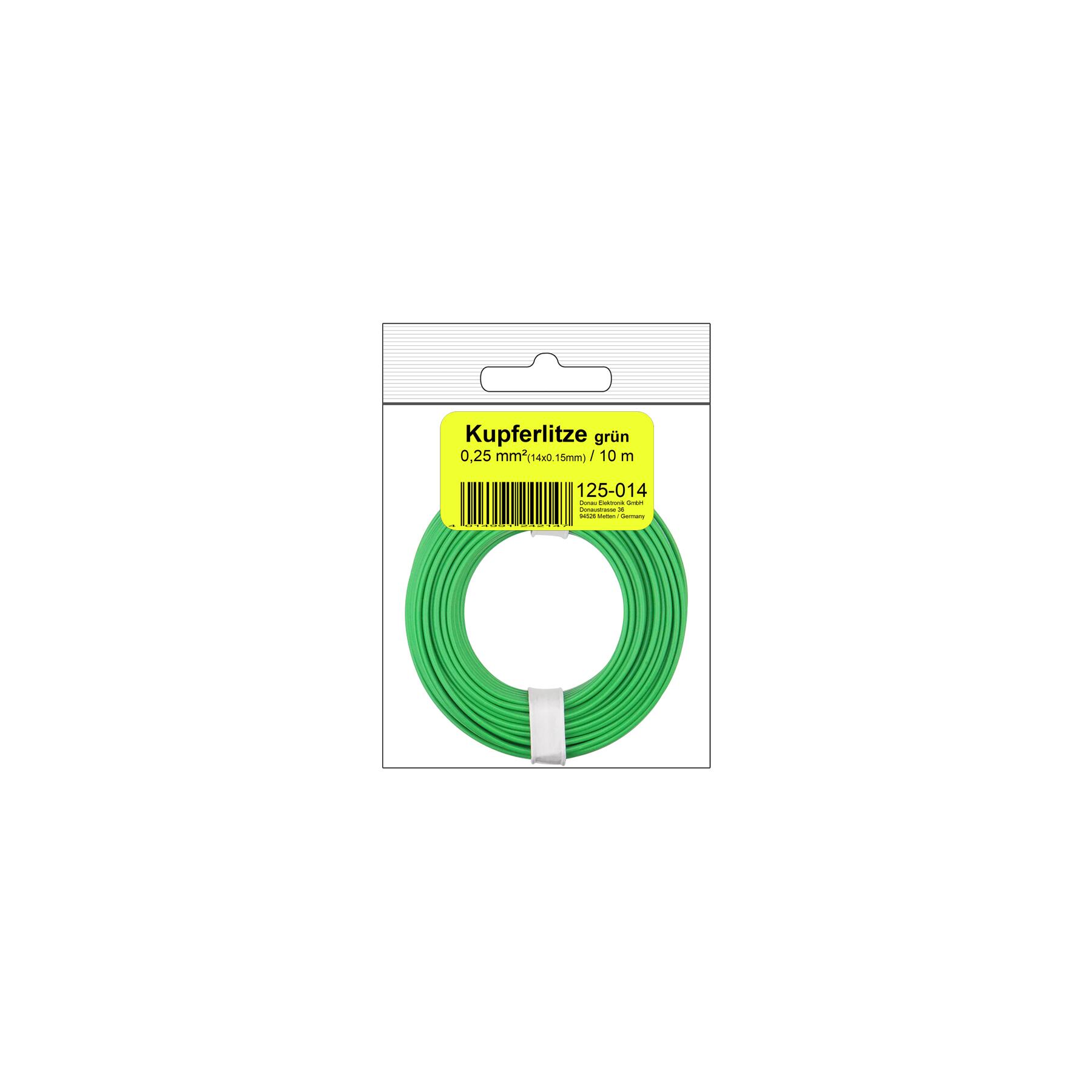 125-014SB - Kupferschalt Litze 0,25 mm² / 10 m / grün in SB Beutel