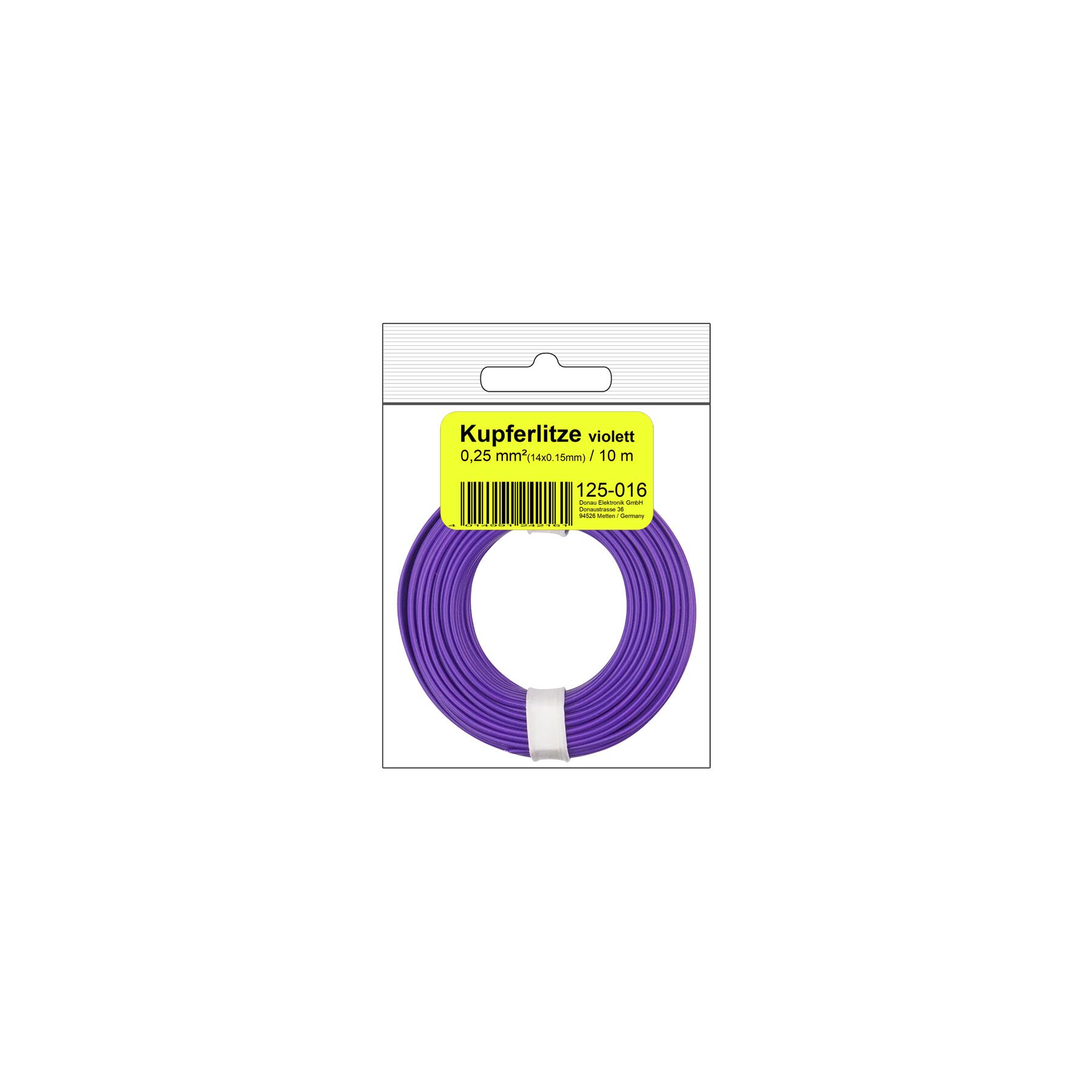 125-016SB - Kupferschalt Litze 0,25 mm² / 10 m / violett in SB Beutel