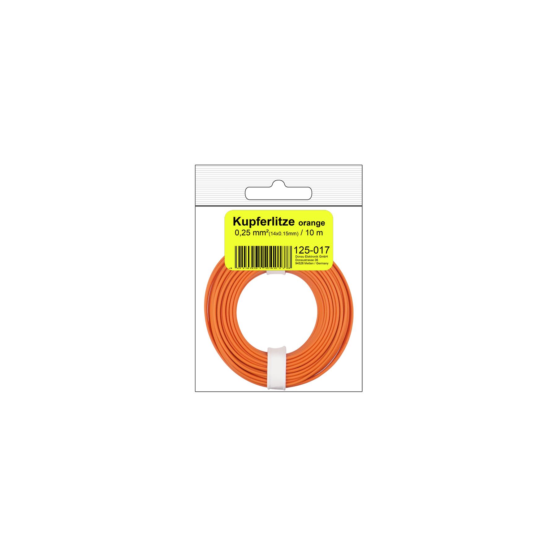 125-017SB - Kupferschalt Litze 0,25 mm² / 10 m / orange in SB Beutel