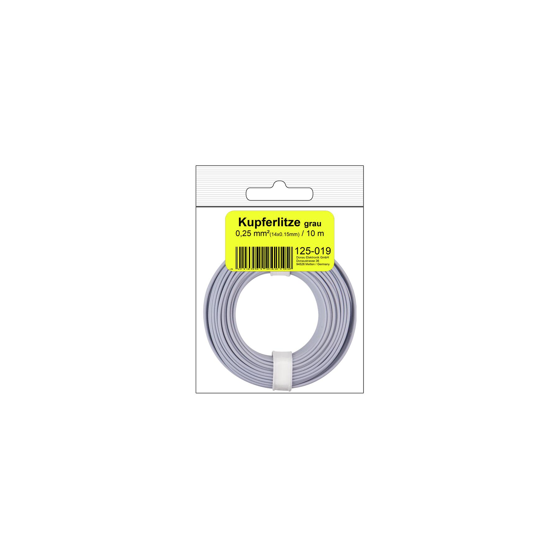 125-019SB - Kupferschalt Litze 0,25 mm² / 10 m / grau in SB Beutel