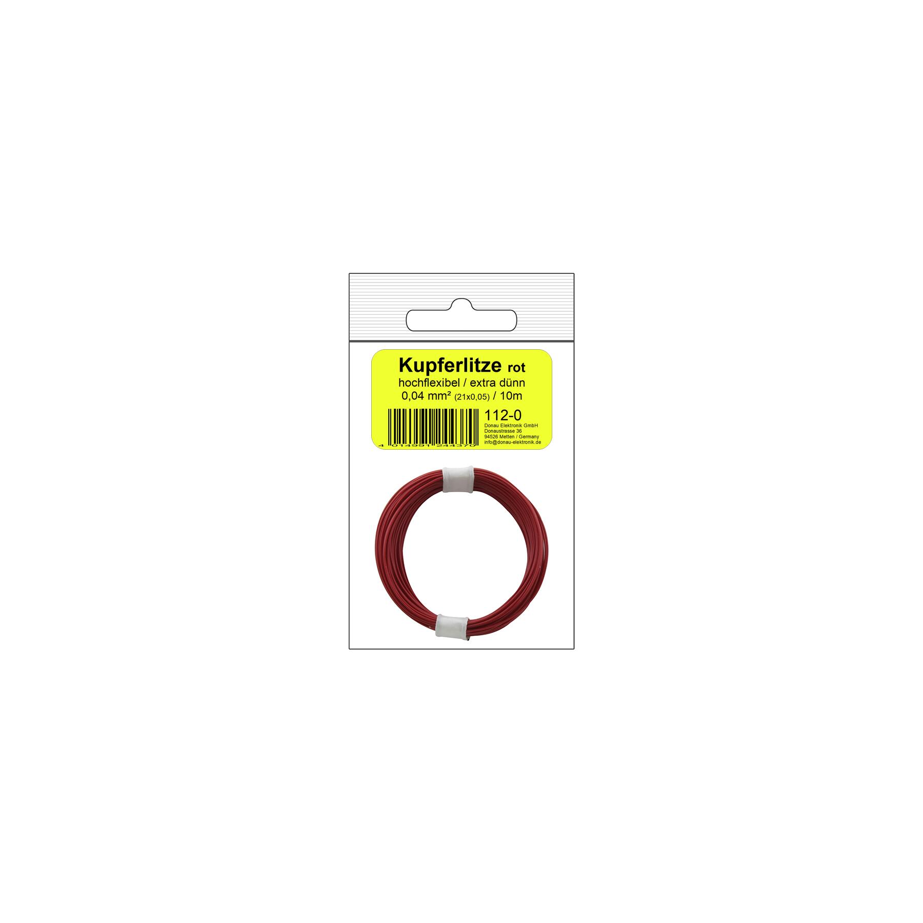 112-0SB - Kupferschalt Litze hochflexibel 0,04 mm² / 10 m rot - in SB Beutel