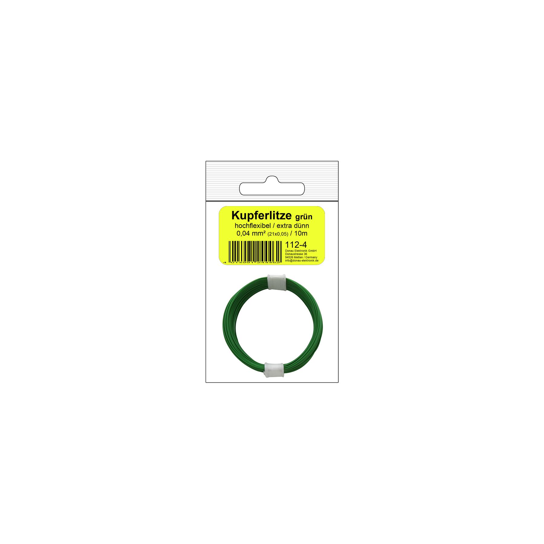 112-4SB - Kupferschalt Litze hochflexibel 0,04 mm² / 10 m grün - in SB Beutel