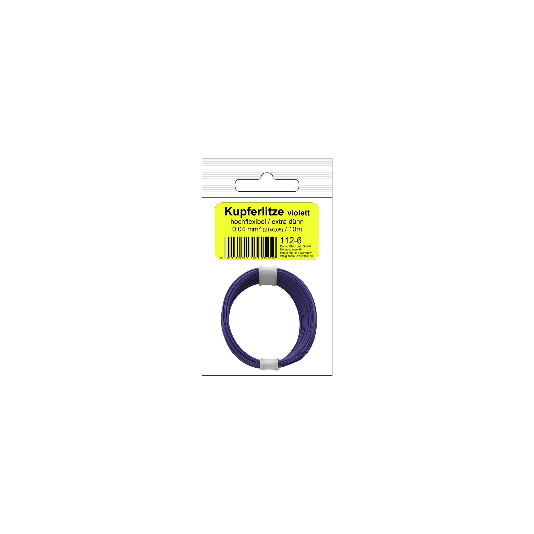 112-6SB - Kupferschalt Litze hochflexibel 0,04 mm² / 10 m violett - in SB Beutel