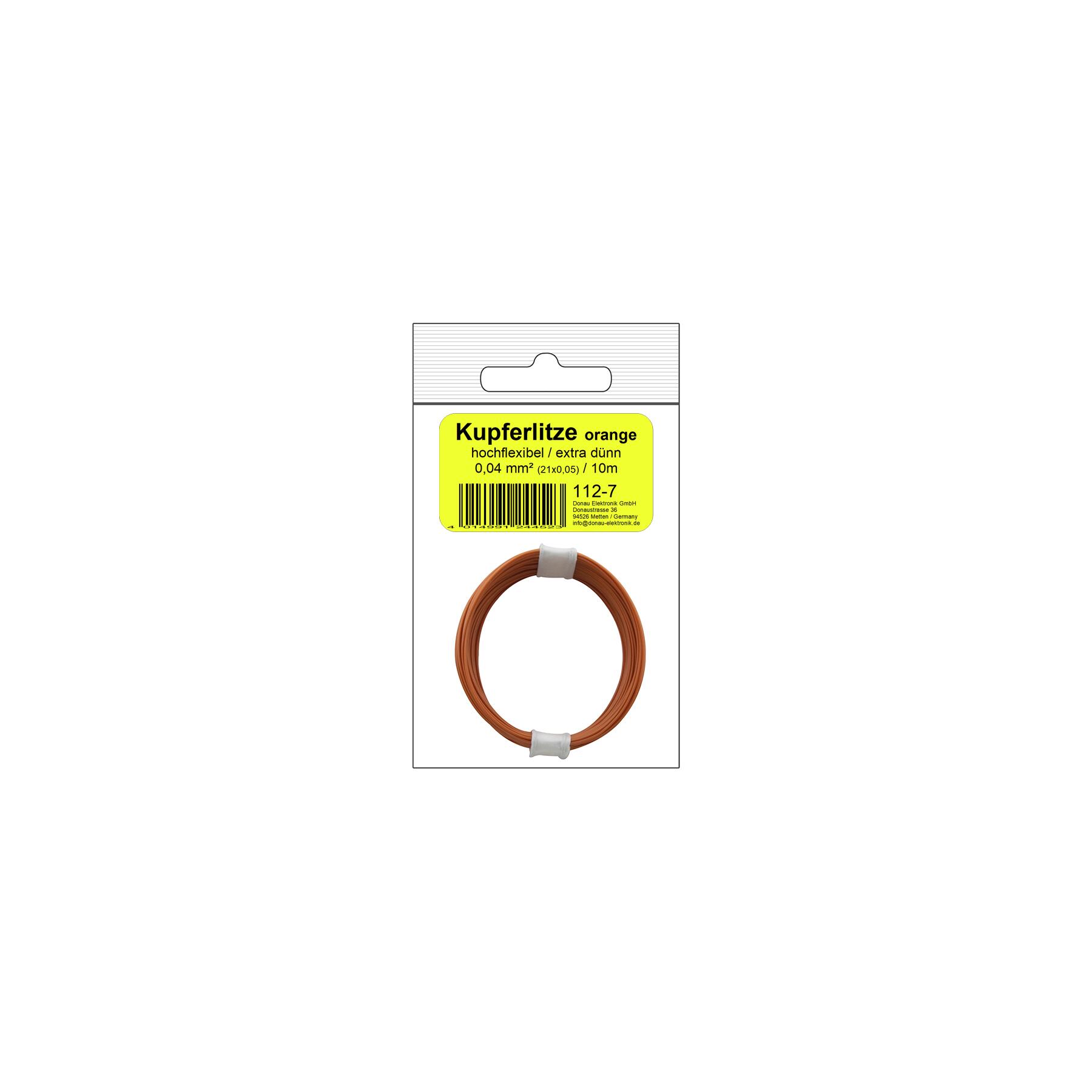 112-7SB - Kupferschalt Litze hochflexibel 0,04 mm² / 10 m orange - in SB Beutel
