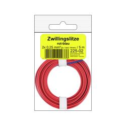 225-02SB - Zwillingslitze 0,25 mm² / 5 m rot-blau in SB