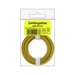 225-38SB - Zwillingslitze 0,25 mm² / 5 m gelb-braun...
