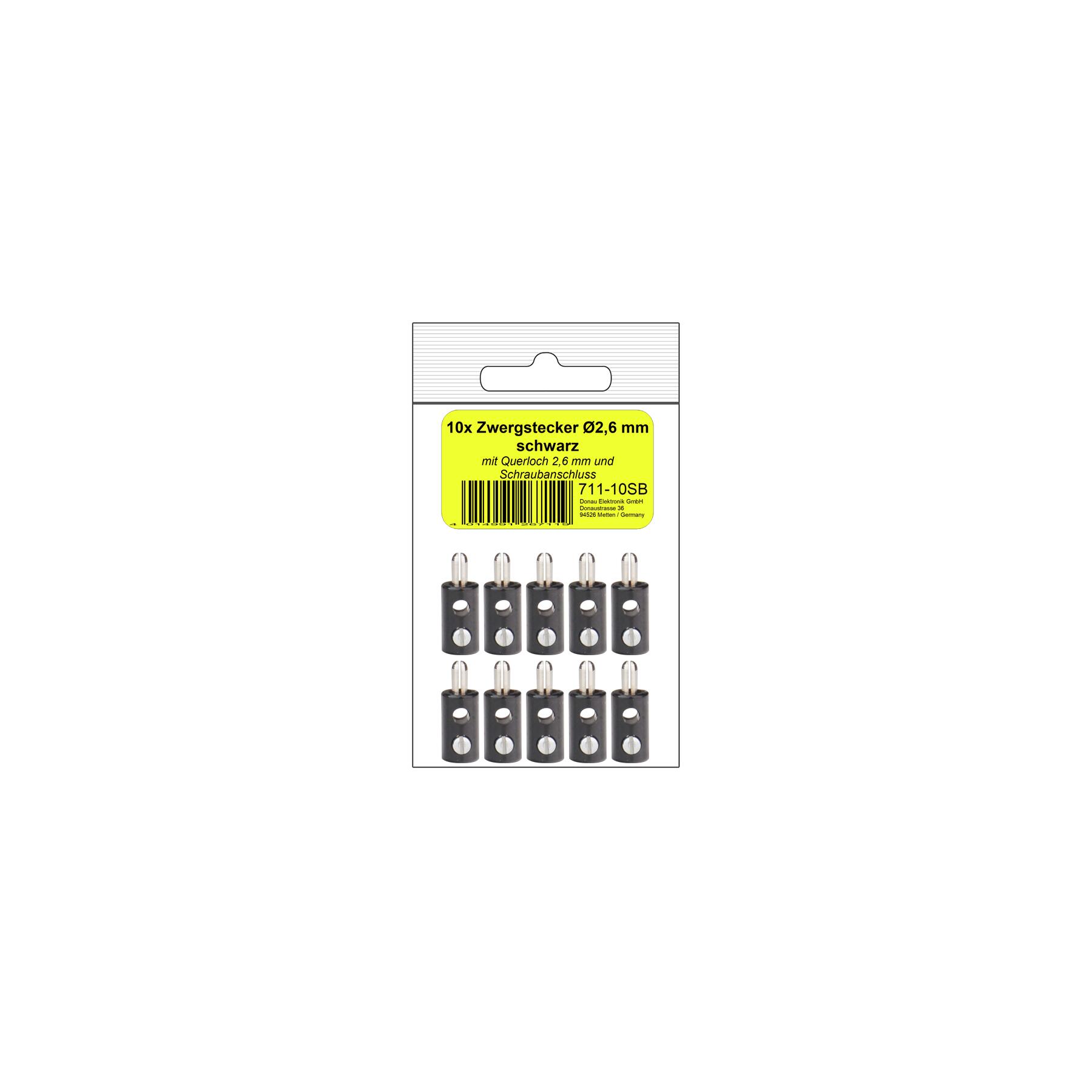 711-10SB - 10 Zwergstecker schwarz in SB