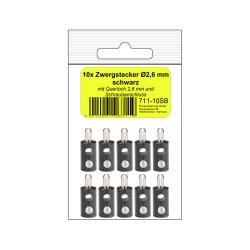 711-10SB - 10 Zwergstecker schwarz in SB