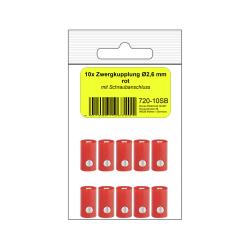 720-10SB - 10 Zwergkupplungen rot in SB