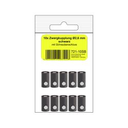 721-10SB - 10 Zwergkupplungen schwarz in SB