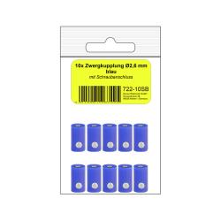 722-10SB - 10 Zwergkupplungen blau in SB