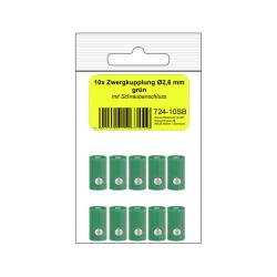 724-10SB - 10 Zwergkupplungen grün in SB