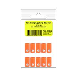 727-10SB - 10 Zwergkupplungen orange in SB