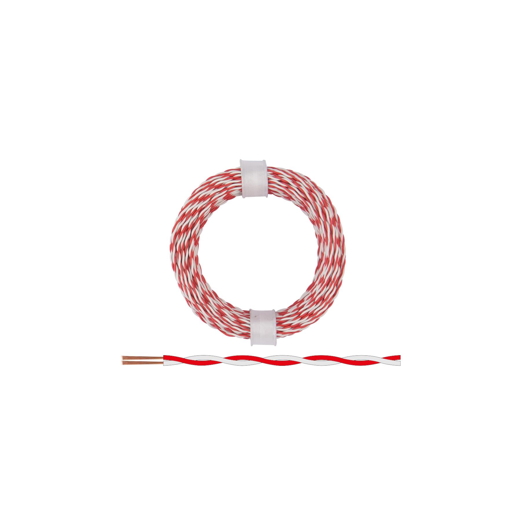 210-05 - Zwillingslitze 0,04 mm² / 10 m rot-weiß