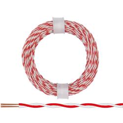 210-05 - Zwillingslitze 0,04 mm² / 10 m rot-weiß