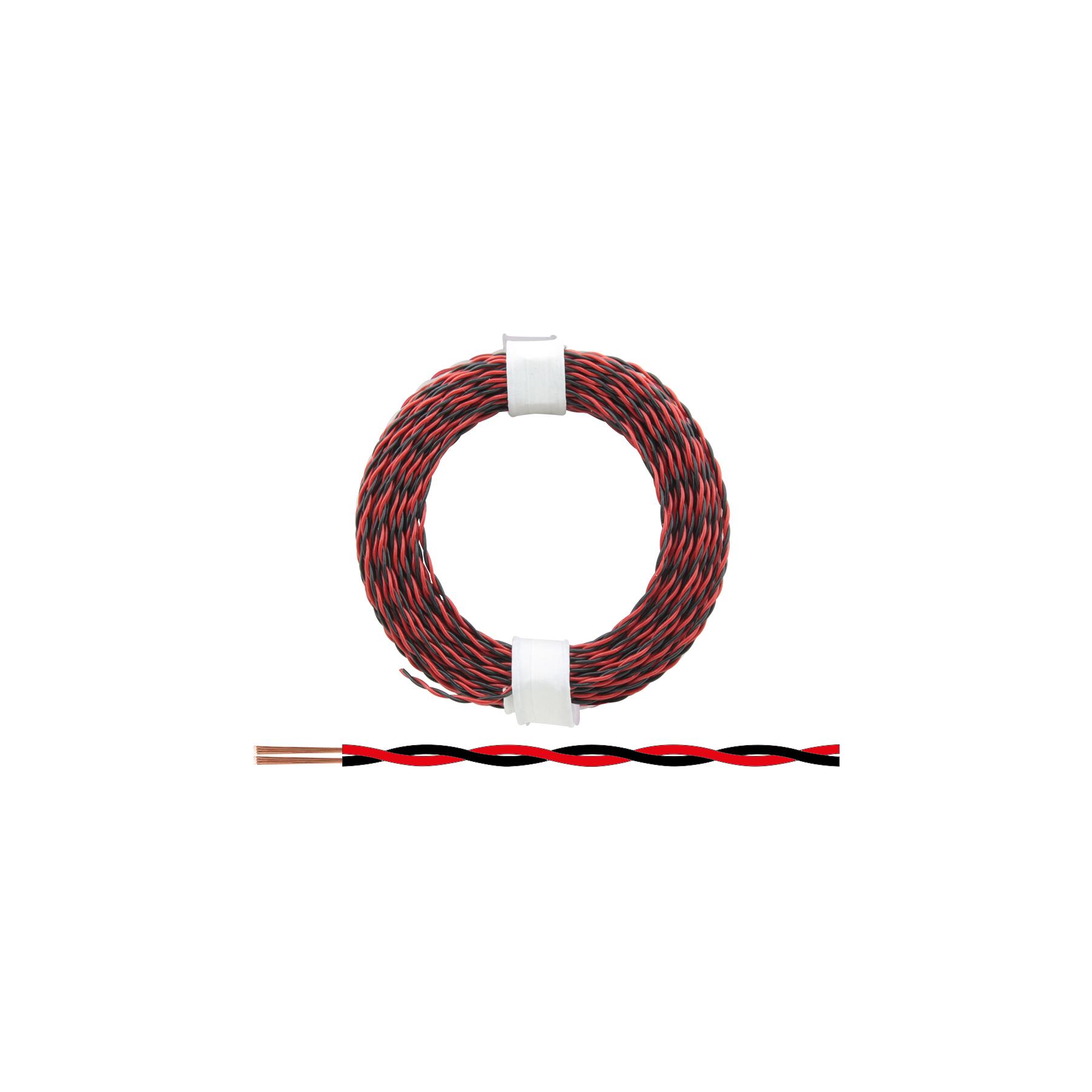 210-10 - Zwillingslitze 0,04 mm² / 10 m rot-schwarz