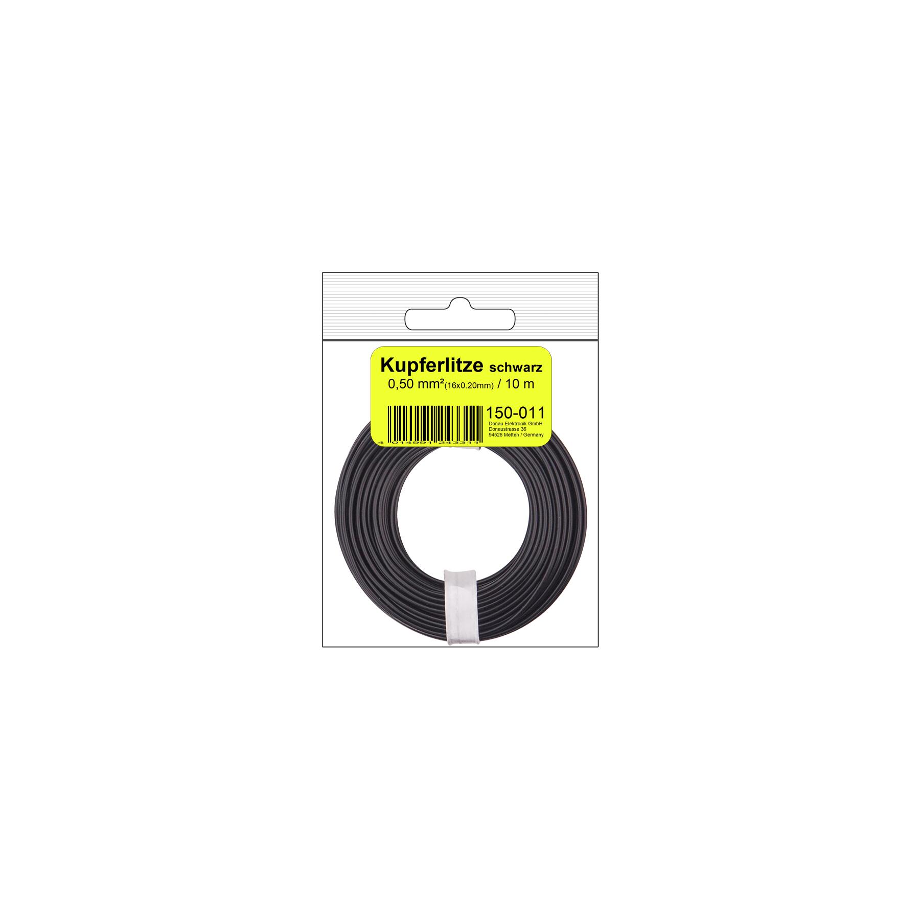 150-011SB - Kupferschalt Litze 0,50 mm² / 10 m / schwarz in SB Beutel
