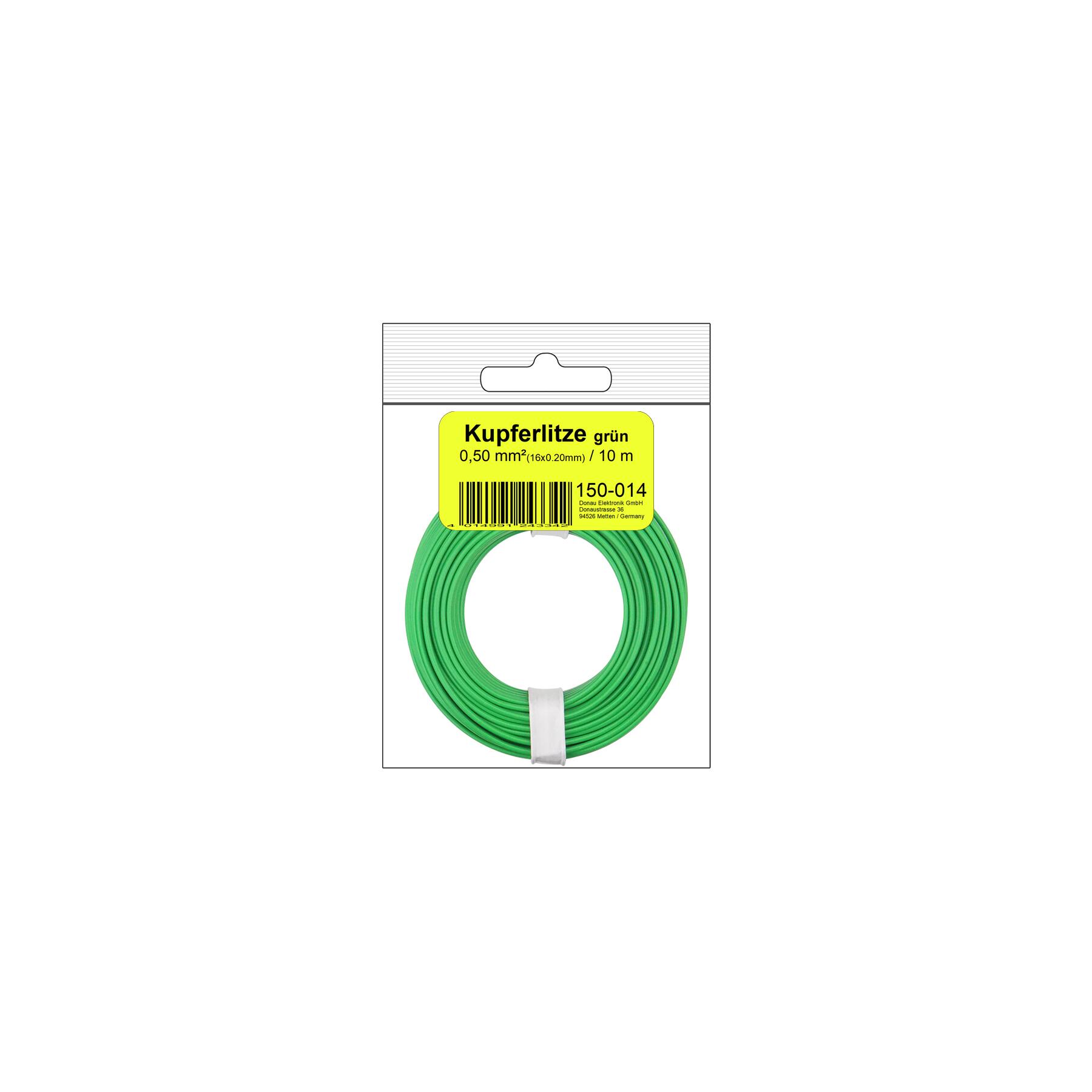 150-014SB - Kupferschalt Litze 0,50 mm² / 10 m / grün in SB Beutel
