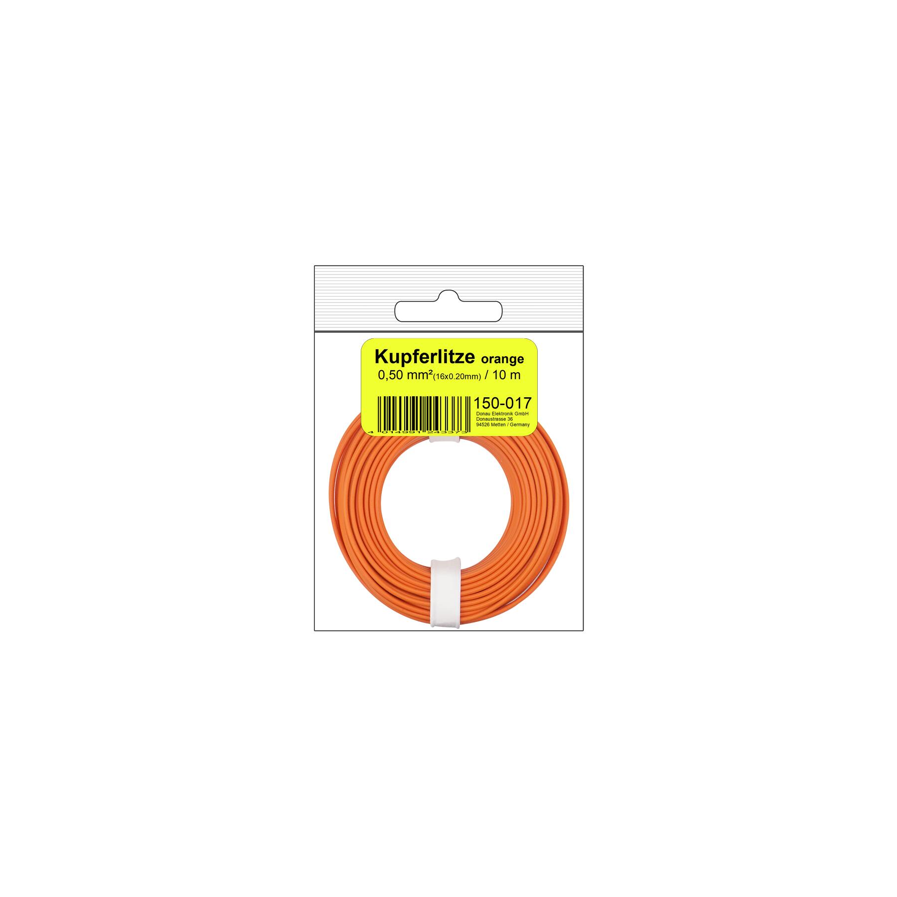 150-017SB - Kupferschalt Litze 0,50 mm² / 10 m / orange in SB Beutel