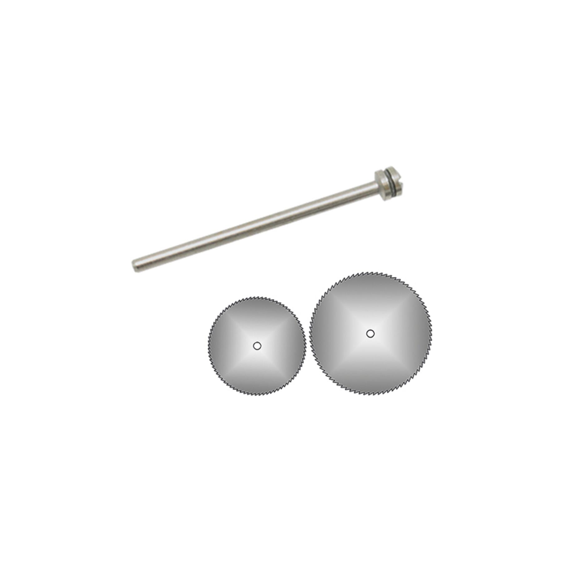 1640 - 2 Kreissägeblätter Ø 12 + 19 mm + Dorn