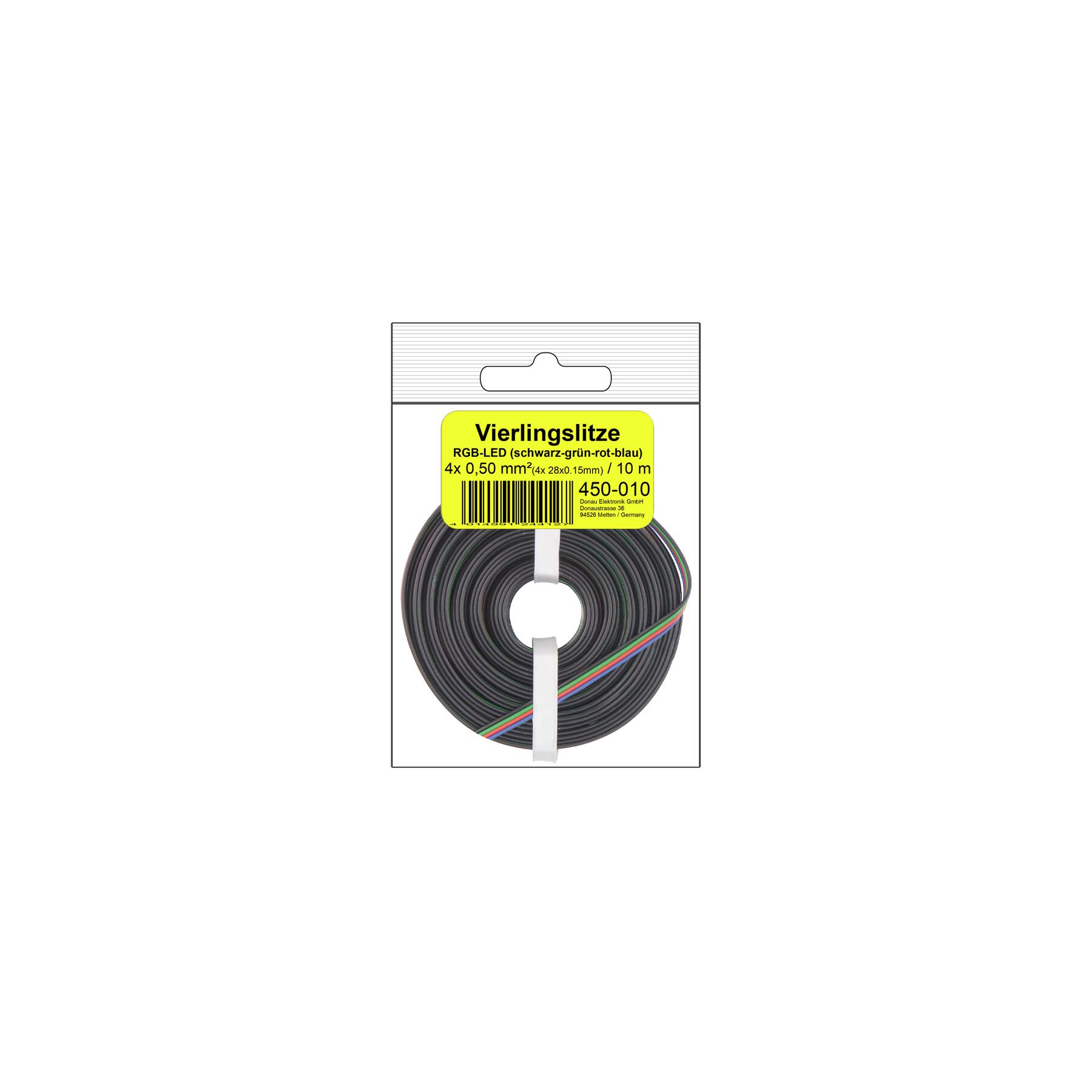 450-010SB - Vierlingslitze 0,50 mm² / 10 m für RGB LED Streifen in SB