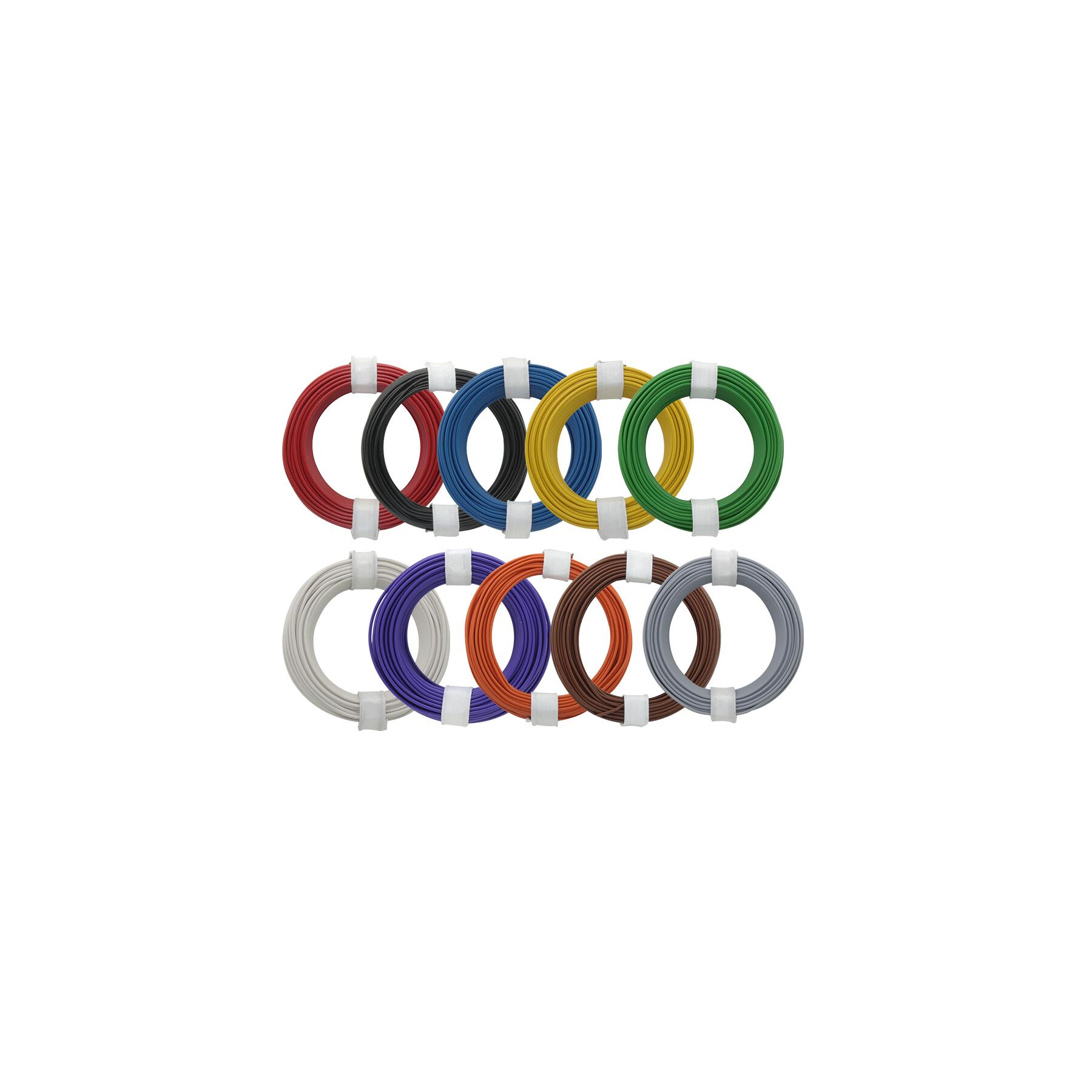 118-MIX - Kupferlitzen-Set (0,14 mm²) 10 x 10 m - 10 farbig