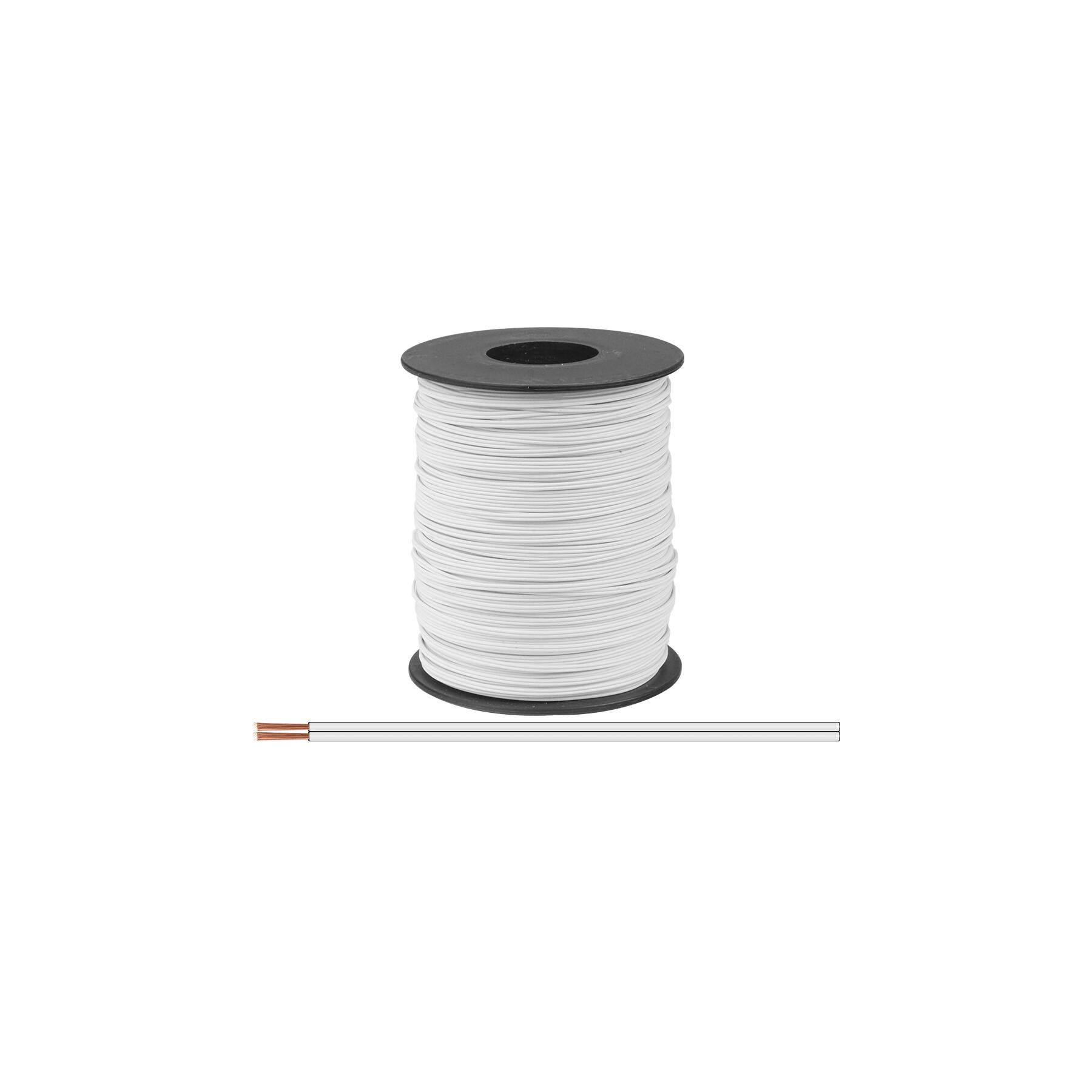 114-55-100 - Zwillingslitze 0,08 mm² / 100 m weiß-weiß
