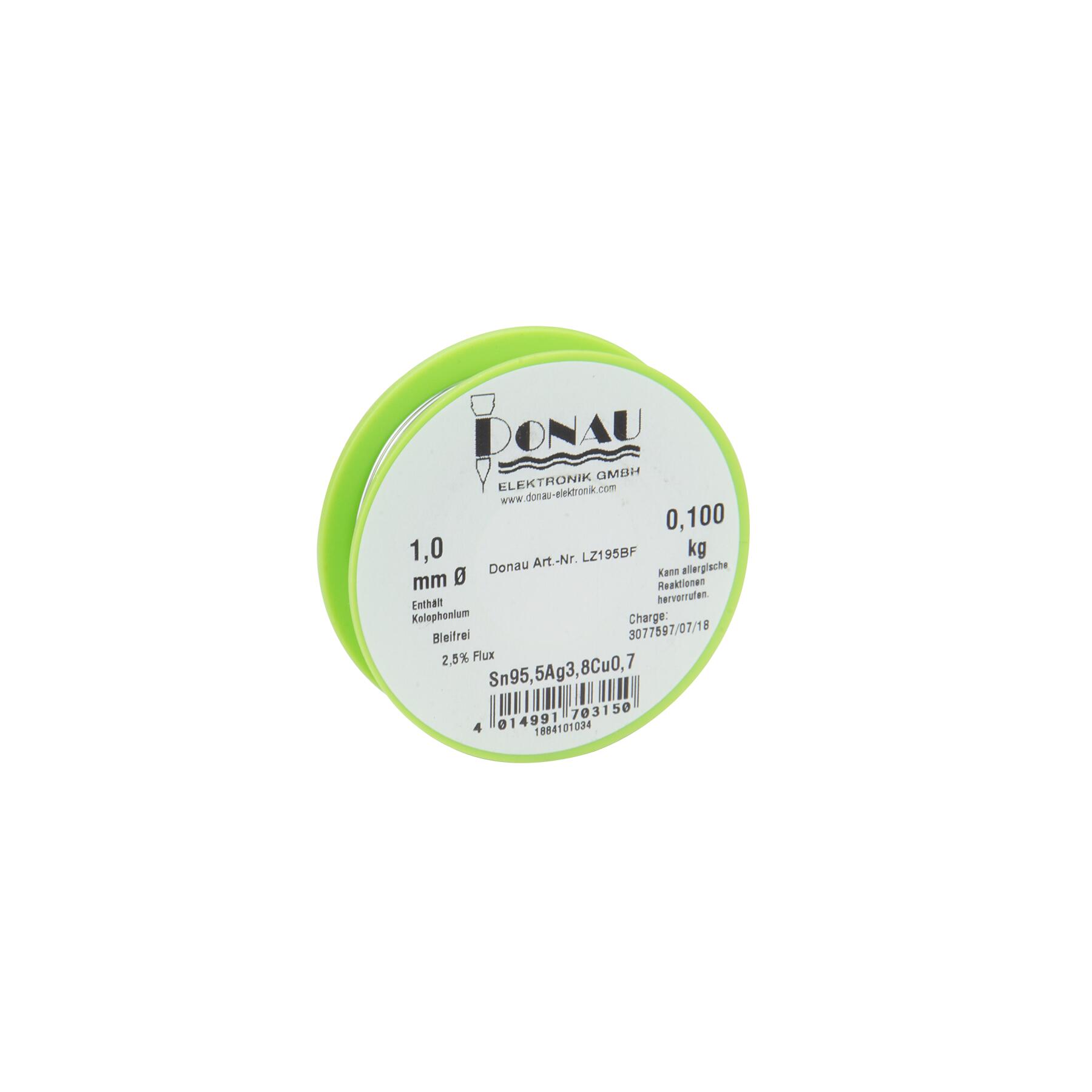LZ195BF - Lötzinn bleifrei Ag3,8 Ø 1 mm Spule 100 g