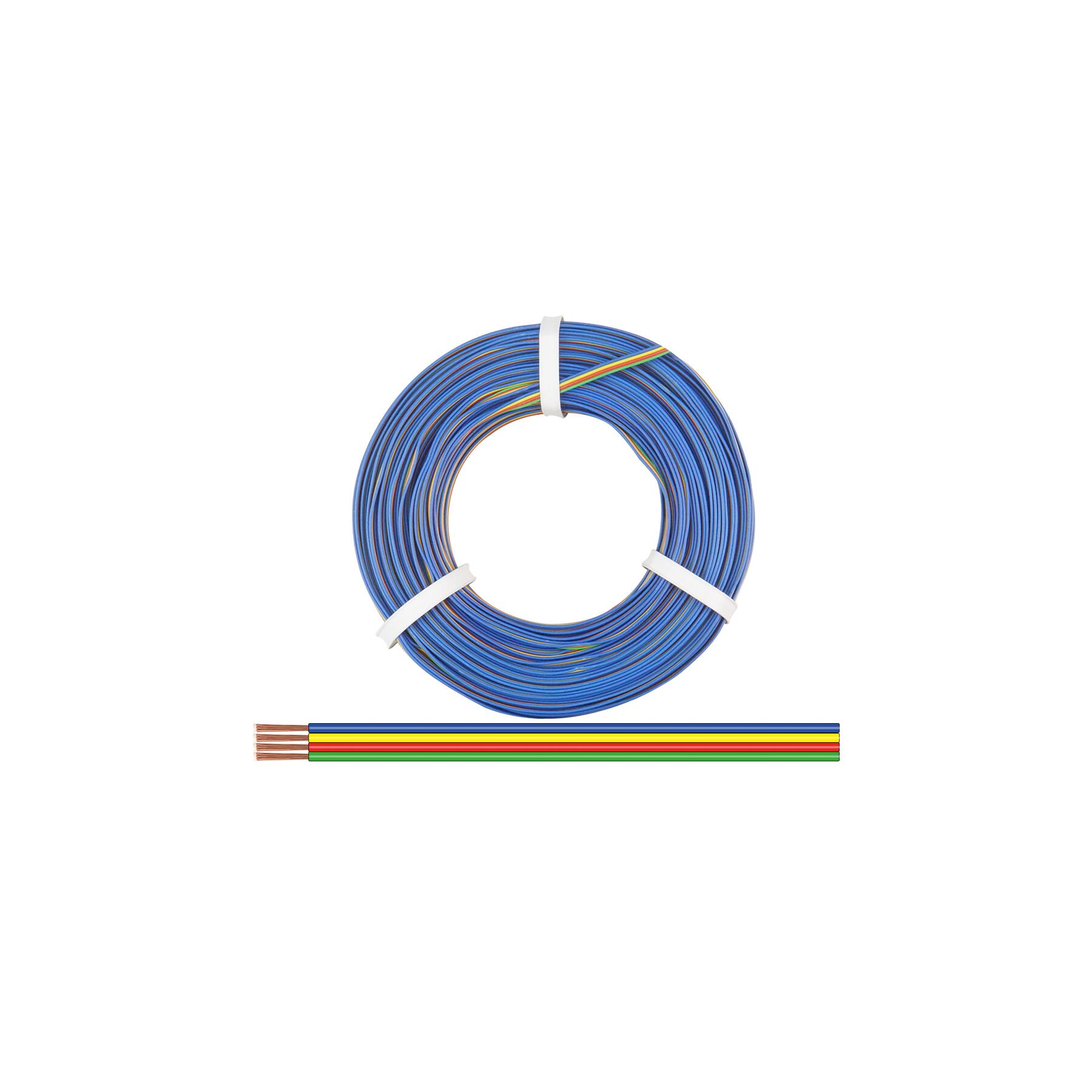 418-50 - Vierlingslitze 0,14 mm² / 50 m blau-gelb-rot-grün