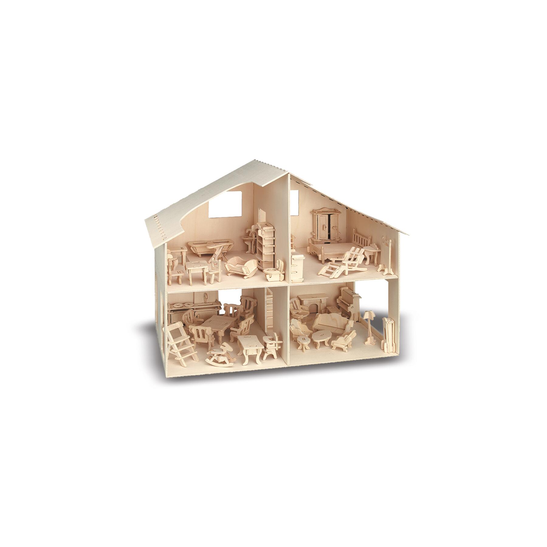 M880 - Holzbausatz Puppenhaus mit Möbel